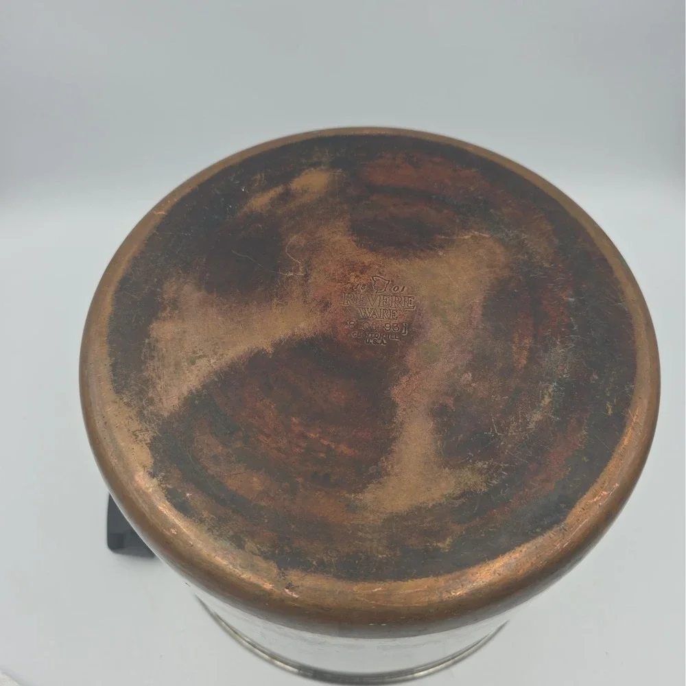 Vintage Revere Ware 8 Qt Stock Pot Copper Clad Clinton IL USA -No Lid-